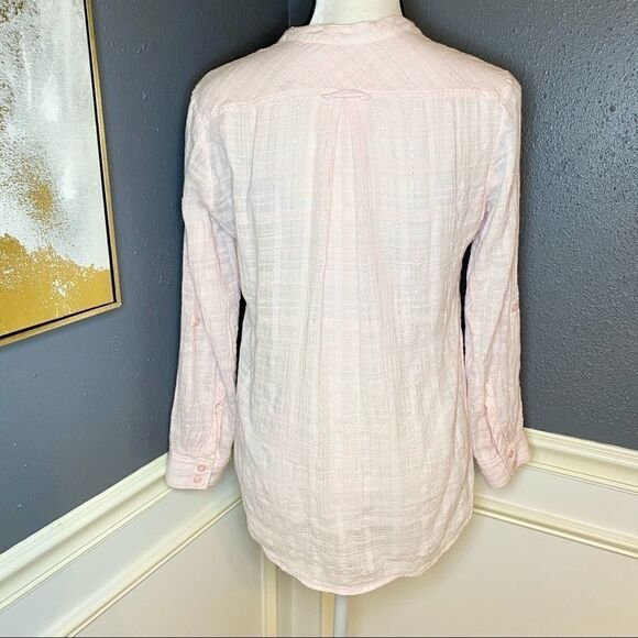 Rebecca Taylor Pink Pintuck Roll Tab Blouse - Picture 7 of 9